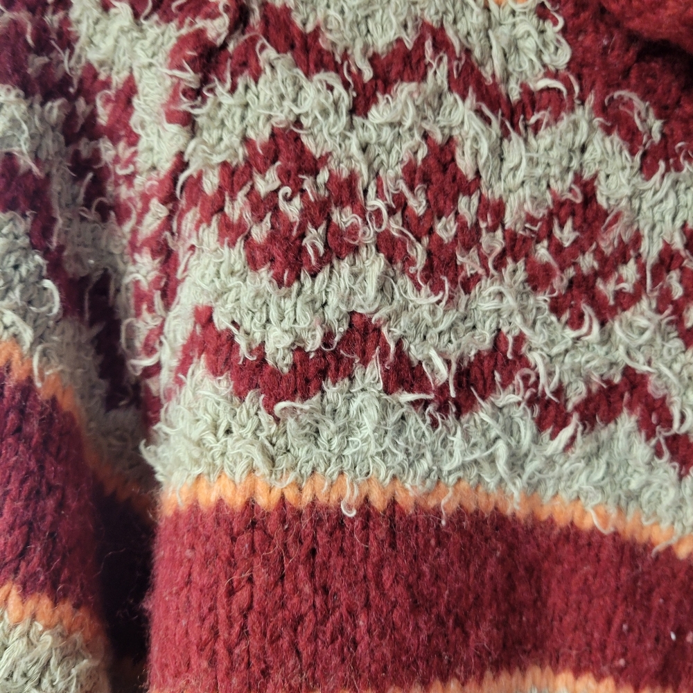 Free People Burgundy and Beige Turtleneck Sweater - Picture 2 of 5